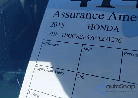 2015 Honda Accord Sport from USA, damaged, VIN 1HGCR2F57FA221276